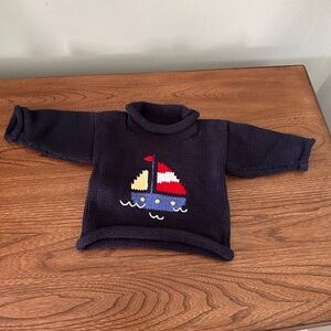 Like new! Worn once. 6M Claver sailboat navy blue sweater